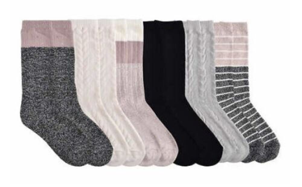 6 Pair Lucky Brand Super Soft Boot Sock for Women's Shoe Size 5-10 Black Gray